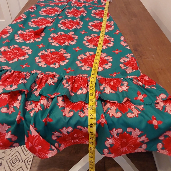 Moda Posa Silky Printed Puff Sleeve Tiered Maxi Dress - Picture 6 of 7